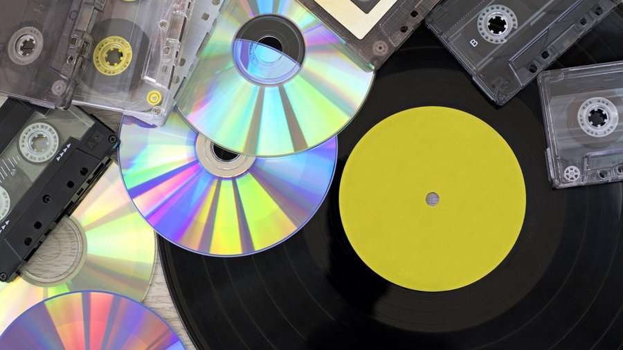 Schallplatte, CDs und Kompaktkassetten